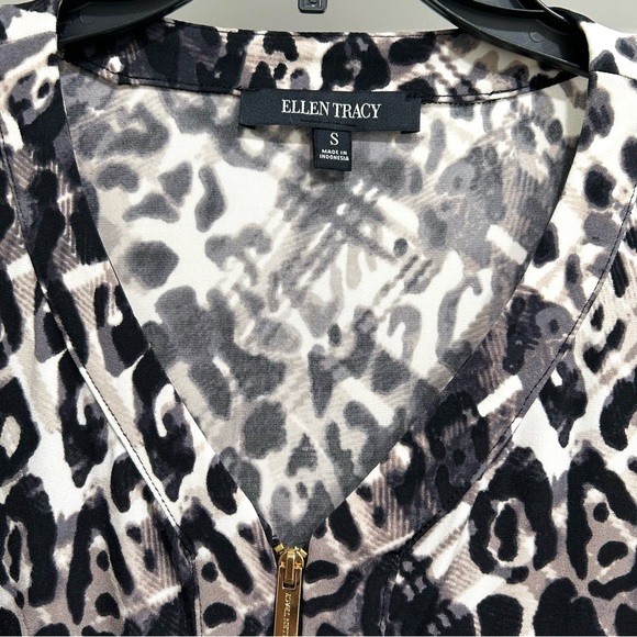 Ellen Tracy Zip Front Print Blouse, NWOT - Picture 5 of 9